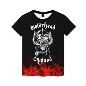 Женская футболка 3D с принтом Motorhead , 100% полиэфир ( синтетическое хлопкоподобное полотно) | прямой крой, круглый вырез горловины, длина до линии бедер | band | metal | motorhead | music | rock | атрибутика | группа | метал | музыка | рок