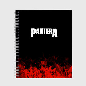 Тетрадь с принтом Pantera , 100% бумага | 48 листов, плотность листов — 60 г/м2, плотность картонной обложки — 250 г/м2. Листы скреплены сбоку удобной пружинной спиралью. Уголки страниц и обложки скругленные. Цвет линий — светло-серый
 | band | metal | music | pantera | rock | атрибутика | группа | метал | музыка | рок
