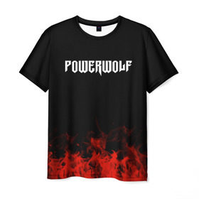 Мужская футболка 3D с принтом Powerwolf , 100% полиэфир | прямой крой, круглый вырез горловины, длина до линии бедер | Тематика изображения на принте: band | metal | music | powerwolf | rock | атрибутика | группа | метал | музыка | рок