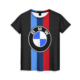 Женская футболка 3D с принтом BMW Motorsport Carbon , 100% полиэфир ( синтетическое хлопкоподобное полотно) | прямой крой, круглый вырез горловины, длина до линии бедер | bmw | bmw motorsport | bmw performance | carbon | m | motorsport | performance | sport | бмв | карбон | моторспорт | спорт