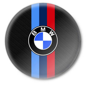 Значок с принтом BMW Motorsport Carbon ,  металл | круглая форма, металлическая застежка в виде булавки | Тематика изображения на принте: bmw | bmw motorsport | bmw performance | carbon | m | motorsport | performance | sport | бмв | карбон | моторспорт | спорт