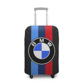 Чехол для чемодана 3D с принтом BMW Motorsport Carbon , 86% полиэфир, 14% спандекс | двустороннее нанесение принта, прорези для ручек и колес | bmw | bmw motorsport | bmw performance | carbon | m | motorsport | performance | sport | бмв | карбон | моторспорт | спорт