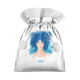 Подарочный 3D мешок с принтом Девушка Водолей , 100% полиэстер | Размер: 29*39 см | водолей | звезды | знаки зодиака | космос | созвездие