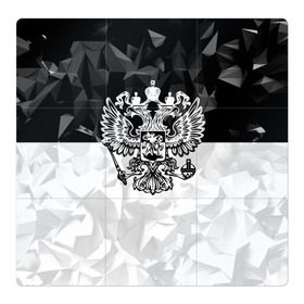 Магнитный плакат 3Х3 с принтом RUSSIA - Black Collection , Полимерный материал с магнитным слоем | 9 деталей размером 9*9 см | Тематика изображения на принте: russia | герб | двуглавый орел | патриот | россия