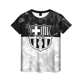 Женская футболка 3D с принтом FC Barca Black Collection , 100% полиэфир ( синтетическое хлопкоподобное полотно) | прямой крой, круглый вырез горловины, длина до линии бедер | fc barcelona | fcb | барселона | спорт | спортивные | футбол | футбольный клуб