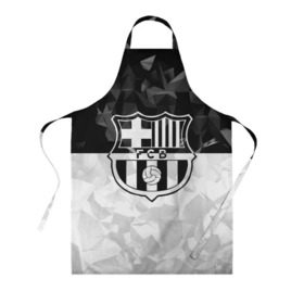 Фартук 3D с принтом FC Barca Black Collection , 100% полиэстер | общий размер — 65 х 85 см, ширина нагрудника — 26 см, горловина — 53 см, длина завязок — 54 см, общий обхват в поясе — 173 см. Принт на завязках и на горловине наносится с двух сторон, на основной части фартука — только с внешней стороны | fc barcelona | fcb | барселона | спорт | спортивные | футбол | футбольный клуб