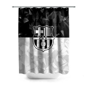 Штора 3D для ванной с принтом FC Barca Black Collection , 100% полиэстер | плотность материала — 100 г/м2. Стандартный размер — 146 см х 180 см. По верхнему краю — пластиковые люверсы для креплений. В комплекте 10 пластиковых колец | fc barcelona | fcb | барселона | спорт | спортивные | футбол | футбольный клуб