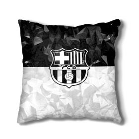 Подушка 3D с принтом FC Barca Black Collection , наволочка – 100% полиэстер, наполнитель – холлофайбер (легкий наполнитель, не вызывает аллергию). | состоит из подушки и наволочки. Наволочка на молнии, легко снимается для стирки | fc barcelona | fcb | барселона | спорт | спортивные | футбол | футбольный клуб