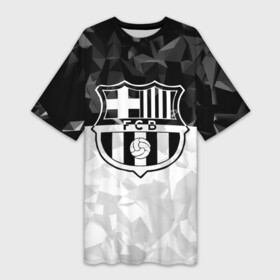 Платье-футболка 3D с принтом FC Barca Black Collection ,  |  | fc barcelona | fcb | барселона | спорт | спортивные | футбол | футбольный клуб