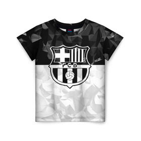 Детская футболка 3D с принтом FC Barca Black Collection , 100% гипоаллергенный полиэфир | прямой крой, круглый вырез горловины, длина до линии бедер, чуть спущенное плечо, ткань немного тянется | fc barcelona | fcb | барселона | спорт | спортивные | футбол | футбольный клуб