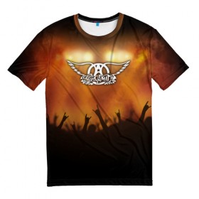 Мужская футболка 3D с принтом Aerosmith , 100% полиэфир | прямой крой, круглый вырез горловины, длина до линии бедер | aerosmith | band | metal | music | rock | атрибутика | группа | метал | музыка | рок