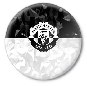 Значок с принтом F.C.M.U 2018 Black Collection ,  металл | круглая форма, металлическая застежка в виде булавки | Тематика изображения на принте: fc | manchester united | зож | манчестер юнайтед
  | спорт | спортивные | футбол | футбольный клуб