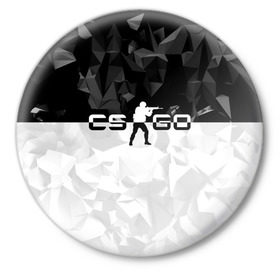 Значок с принтом CS GO Black Collection ,  металл | круглая форма, металлическая застежка в виде булавки | Тематика изображения на принте: counter strike | cs | cs go | global | go.offensive | шутер