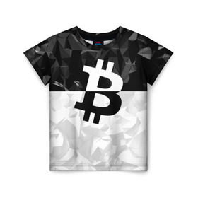 Детская футболка 3D с принтом BITCOIN Black Collection , 100% гипоаллергенный полиэфир | прямой крой, круглый вырез горловины, длина до линии бедер, чуть спущенное плечо, ткань немного тянется | bitcoin | btc | crypto | miner | mining | биткоин | валюта | деньги | криптовалюта | майнинг | цифровое золото