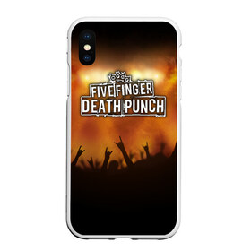 Чехол для iPhone XS Max матовый с принтом Five Finger Death Punch , Силикон | Область печати: задняя сторона чехла, без боковых панелей | band | five finger death punch | metal | music | rock | атрибутика | группа | метал | музыка | рок