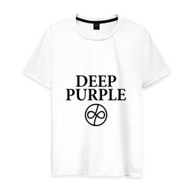 Мужская футболка хлопок с принтом Deep Purple , 100% хлопок | прямой крой, круглый вырез горловины, длина до линии бедер, слегка спущенное плечо. | Тематика изображения на принте: 