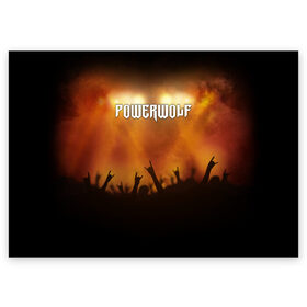 Поздравительная открытка с принтом Powerwolf , 100% бумага | плотность бумаги 280 г/м2, матовая, на обратной стороне линовка и место для марки
 | Тематика изображения на принте: band | metal | music | powerwolf | rock | атрибутика | метал | музыка | рок