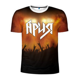 Мужская футболка 3D спортивная с принтом ария , 100% полиэстер с улучшенными характеристиками | приталенный силуэт, круглая горловина, широкие плечи, сужается к линии бедра | aria | band | metal | music | rock | ария | атрибутика | группа | метал | музыка | рок