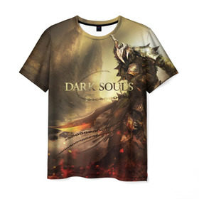 Мужская футболка 3D с принтом Dark Souls , 100% полиэфир | прямой крой, круглый вырез горловины, длина до линии бедер | dark souls | praise the sun | you died | дарк соулс | темные души