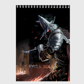 Скетчбук с принтом Dark Souls , 100% бумага
 | 48 листов, плотность листов — 100 г/м2, плотность картонной обложки — 250 г/м2. Листы скреплены сверху удобной пружинной спиралью | dark souls | praise the sun | you died | дарк соулс | темные души