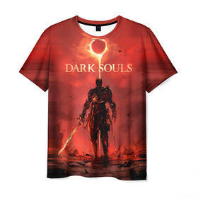 Мужская футболка 3D с принтом Dark Souls , 100% полиэфир | прямой крой, круглый вырез горловины, длина до линии бедер | dark souls | praise the sun | you died | дарк соулс
