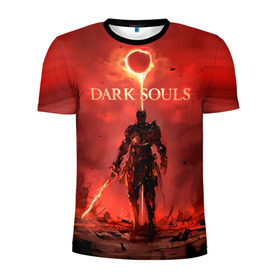 Мужская футболка 3D спортивная с принтом Dark Souls , 100% полиэстер с улучшенными характеристиками | приталенный силуэт, круглая горловина, широкие плечи, сужается к линии бедра | dark souls | praise the sun | you died | дарк соулс