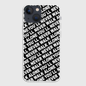 Чехол для iPhone 13 mini с принтом YNWA ЧБ ,  |  | liverpool | you ll never walk alone | апл | ливерпуль | футбол