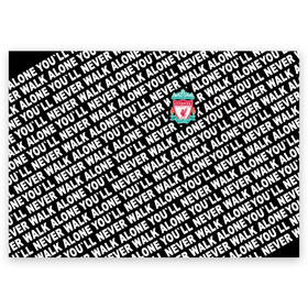 Поздравительная открытка с принтом YNWA с логотипом , 100% бумага | плотность бумаги 280 г/м2, матовая, на обратной стороне линовка и место для марки
 | Тематика изображения на принте: liverpool | you ll never walk alone | апл | ливерпуль | футбол