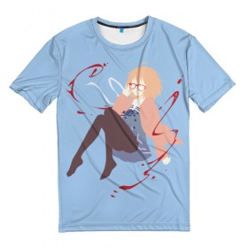 Мужская футболка 3D с принтом Kuriyama Mirai , 100% полиэфир | прямой крой, круглый вырез горловины, длина до линии бедер | kanata | kuriyama | kuriyama mirai | kyoukai | kyoukai no kanata | mirai | за гранью | курияма | мирай