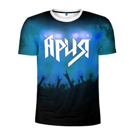Мужская футболка 3D спортивная с принтом Ария , 100% полиэстер с улучшенными характеристиками | приталенный силуэт, круглая горловина, широкие плечи, сужается к линии бедра | aria | band | metal | music | rock | ария | атрибутика | группа | метал | музыка | рок