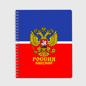 Тетрадь с принтом Хоккеист Александр , 100% бумага | 48 листов, плотность листов — 60 г/м2, плотность картонной обложки — 250 г/м2. Листы скреплены сбоку удобной пружинной спиралью. Уголки страниц и обложки скругленные. Цвет линий — светло-серый
 | hockey | name | russia | sport | александр | имена | россия | русский | спорт | спортивный | униформа | форма | хоккеист | хоккей