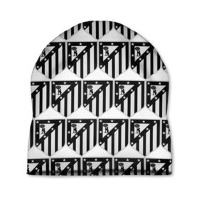 Шапка 3D с принтом Atletico Madrid Black&White , 100% полиэстер | универсальный размер, печать по всей поверхности изделия | атлетико мадрид | эмблема