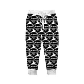 Детские брюки 3D с принтом Arsenal Black&White , 100% полиэстер | манжеты по низу, эластичный пояс регулируется шнурком, по бокам два кармана без застежек, внутренняя часть кармана из мелкой сетки | 
