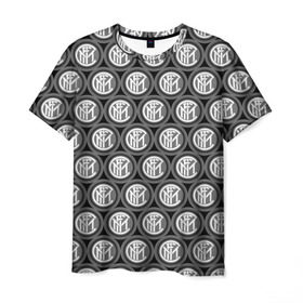 Мужская футболка 3D с принтом Inter Black&White , 100% полиэфир | прямой крой, круглый вырез горловины, длина до линии бедер | football | inter | inter milan | italia | logo | sport | арт | интер милан | италия | лига | лого | спорт | текстура | фк | футбол | футбольный клуб | эмблема