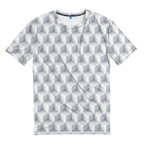 Мужская футболка 3D с принтом 3D Кубы , 100% полиэфир | прямой крой, круглый вырез горловины, длина до линии бедер | 3д | иллюзия | куб | кубы | паттерн | текстура | узор