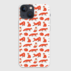 Чехол для iPhone 13 mini с принтом Рыжий паттер ,  |  | лис | лиса | лисица | лисичка | лисы | паттерн | рыжая