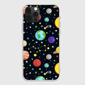 Чехол для iPhone 12 Pro Max с принтом Солнечная система , Силикон |  | большая медведица | венера | звезда | звезды | земля | космос | марс | меркурий | паттерн | сатурн | созвездия | солнце | уран | юпитер
