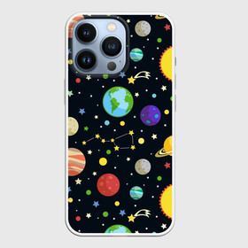 Чехол для iPhone 13 Pro с принтом Солнечная система ,  |  | большая медведица | венера | звезда | звезды | земля | космос | марс | меркурий | паттерн | сатурн | созвездия | солнце | уран | юпитер