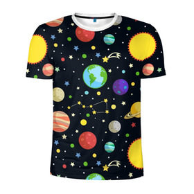 Мужская футболка 3D спортивная с принтом Солнечная система , 100% полиэстер с улучшенными характеристиками | приталенный силуэт, круглая горловина, широкие плечи, сужается к линии бедра | Тематика изображения на принте: большая медведица | венера | звезда | звезды | земля | космос | марс | меркурий | паттерн | сатурн | созвездия | солнце | уран | юпитер