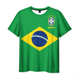 Мужская футболка 3D с принтом Бразилия, форма , 100% полиэфир | прямой крой, круглый вырез горловины, длина до линии бедер | brazil | uniform