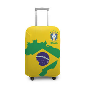 Чехол для чемодана 3D с принтом Бразилия, форма , 86% полиэфир, 14% спандекс | двустороннее нанесение принта, прорези для ручек и колес | brazil | uniform
