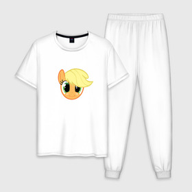 Мужская пижама хлопок с принтом My Little Pony , 100% хлопок | брюки и футболка прямого кроя, без карманов, на брюках мягкая резинка на поясе и по низу штанин
 | my little pony | арт | игра | лошадь | май литл пони | мультфильм | пони | прикольные
