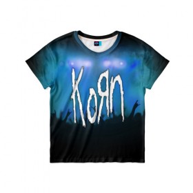 Детская футболка 3D с принтом Korn , 100% гипоаллергенный полиэфир | прямой крой, круглый вырез горловины, длина до линии бедер, чуть спущенное плечо, ткань немного тянется | 