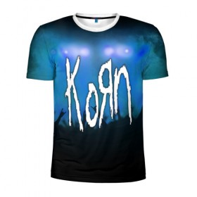 Мужская футболка 3D спортивная с принтом Korn , 100% полиэстер с улучшенными характеристиками | приталенный силуэт, круглая горловина, широкие плечи, сужается к линии бедра | 