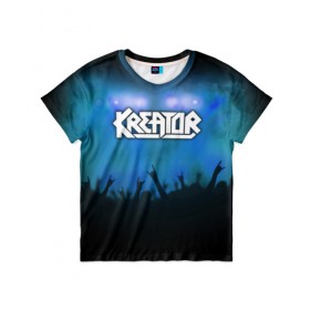 Детская футболка 3D с принтом Kreator , 100% гипоаллергенный полиэфир | прямой крой, круглый вырез горловины, длина до линии бедер, чуть спущенное плечо, ткань немного тянется | band | kreator | metal | music | rock | атрибутика | группа | метал | музыка | рок