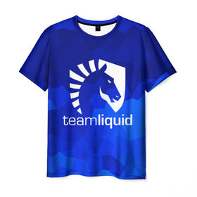 Мужская футболка 3D с принтом Team Liquid , 100% полиэфир | прямой крой, круглый вырез горловины, длина до линии бедер | awp | counter strike | cs go | cybersport | game | skin | team liquid | авп | игры | киберспорт | скин