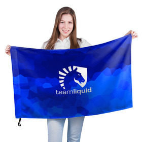 Флаг 3D с принтом Team Liquid , 100% полиэстер | плотность ткани — 95 г/м2, размер — 67 х 109 см. Принт наносится с одной стороны | awp | counter strike | cs go | cybersport | game | skin | team liquid | авп | игры | киберспорт | скин