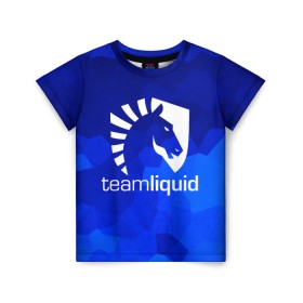 Детская футболка 3D с принтом Team Liquid , 100% гипоаллергенный полиэфир | прямой крой, круглый вырез горловины, длина до линии бедер, чуть спущенное плечо, ткань немного тянется | Тематика изображения на принте: awp | counter strike | cs go | cybersport | game | skin | team liquid | авп | игры | киберспорт | скин