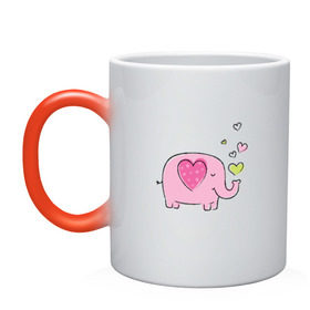 Кружка хамелеон с принтом Слоненок , керамика | меняет цвет при нагревании, емкость 330 мл | 14 | 14февраля | elephant | happy | happyvalentine | love | valentinesday | деньвсехвлюбленных | деньсвятоговалентина | любовь | мило | нежно | праздник | рисунок | сердца | сердце | слоненок