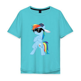 Мужская футболка хлопок Oversize с принтом Крутая пони , 100% хлопок | свободный крой, круглый ворот, “спинка” длиннее передней части | my little pony | swag | арт | игра | крутая | лошадь | май литл пони | мультфильм | прикольные
